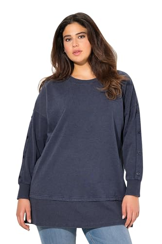 Ulla Popken Damen große Größen Übergrößen Plus Size Sweatshirt, Lagenoptik, Oversized, Rundhals, Langarm Marine 42+ 831028130-42+ von Ulla Popken