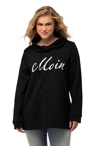 Ulla Popken Damen große Größen Übergrößen Plus Size Sweatshirt, Moin, Stehkragen, Langarm schwarz 42+ 826452100-42+ von Ulla Popken