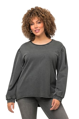 Ulla Popken Damen große Größen Übergrößen Plus Size Sweatshirt, Oversized, Rundhals, Langarm Graphitgrau 46+ 817356100-46+ von Ulla Popken