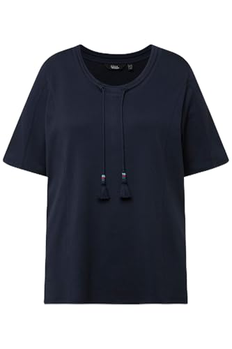 Ulla Popken Damen große Größen Übergrößen Plus Size Sweatshirt, Stehkragen, Zierband, Halbarm, Modalmix Marine 54+ 829536130-54+ von Ulla Popken