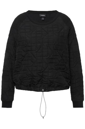 Ulla Popken Damen große Größen Übergrößen Plus Size Sweatshirt, Steppmuster, Saumband, Rundhals, Langarm schwarz 50+ 822240100-50+ von Ulla Popken