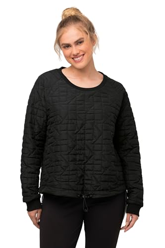 Ulla Popken Damen große Größen Übergrößen Plus Size Sweatshirt, Steppmuster, Saumband, Rundhals, Langarm schwarz 58+ 822240100-58+ von Ulla Popken