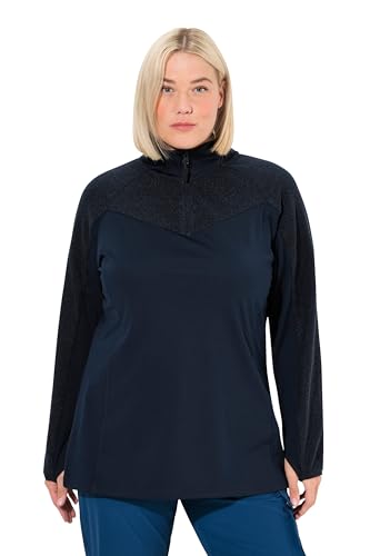 Ulla Popken Damen große Größen Übergrößen Plus Size Sweatshirt, Stretch, Teddyfleece, Troyerkragen, Langarm von Ulla Popken