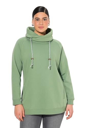 Ulla Popken Damen große Größen Übergrößen Plus Size Sweatshirt, weiter Stehkragen, Taschen, Raglan-Langarm von Ulla Popken
