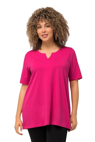 Ulla Popken Damen große Größen Übergrößen Plus Size T-Shirt, A-Linie, Carree-Ausschnitt, Halbarm Fuchsia pink 42+ 807286810-42+ von Ulla Popken