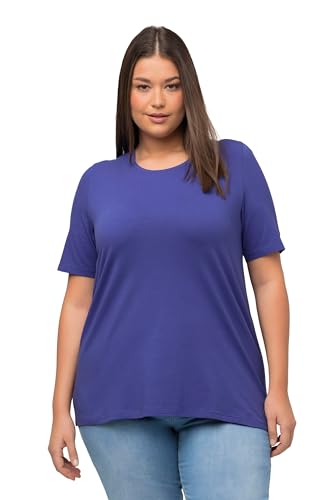 Ulla Popken Damen große Größen Übergrößen Plus Size T-Shirt, A-Linie, Rundhalsausschnitt, Halbarm blau lila 50+ 807264720-50+ von Ulla Popken