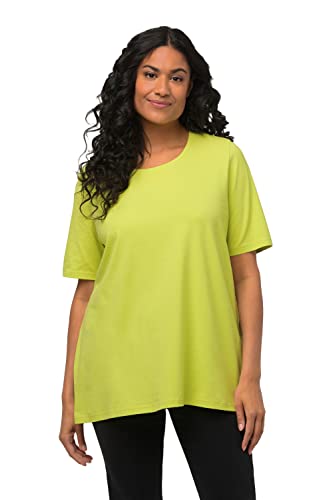 Ulla Popken Damen große Größen Übergrößen Plus Size T-Shirt, A-Linie, Rundhalsausschnitt, Halbarm limonengrün 62+ 807264400-62+ von Ulla Popken