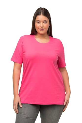 Ulla Popken Damen große Größen Übergrößen Plus Size T-Shirt, A-Linie, Rundhalsausschnitt, Halbarm rosarot 54+ 807264511-54+ von Ulla Popken