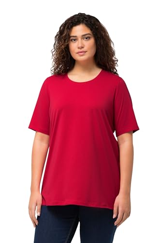 Ulla Popken Damen große Größen Übergrößen Plus Size T-Shirt, A-Linie, Rundhalsausschnitt, Halbarm rot 50+ 807264535-50+ von Ulla Popken