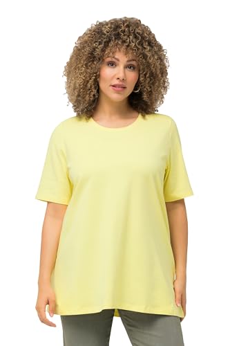 Ulla Popken Damen große Größen Übergrößen Plus Size T-Shirt, A-Linie, Rundhalsausschnitt, Halbarm zitronengelb 42+ 807264605-42+ von Ulla Popken