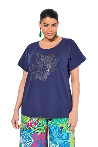 Ulla Popken Damen große Größen Übergrößen Plus Size T-Shirt, Blüte, Oversized, Rundhals, Halbarm Universum 54+ 839136730-54+ von Ulla Popken