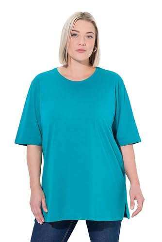 Ulla Popken Damen große Größen Übergrößen Plus Size T-Shirt, Rundhalsausschnitt, Relaxed, Halbarm Petrol 58+ 486910769-58+ von Ulla Popken