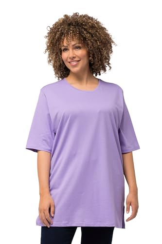 Ulla Popken Damen große Größen Übergrößen Plus Size T-Shirt, Rundhalsausschnitt, Relaxed, Halbarm blaues Flieder 66+ 486910810-66+ von Ulla Popken