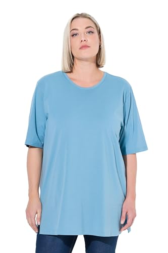Ulla Popken Damen große Größen Übergrößen Plus Size T-Shirt, Rundhalsausschnitt, Relaxed, Halbarm helles Petrol 66+ 486910714-66+ von Ulla Popken