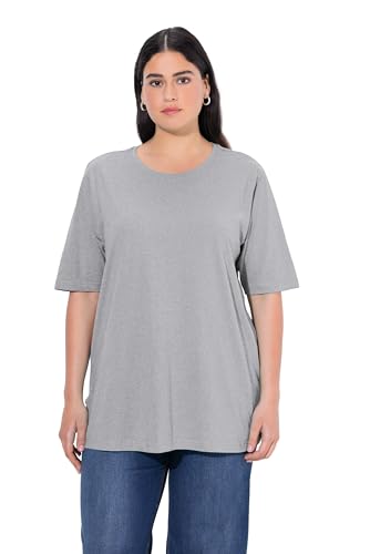 Ulla Popken, Damen, große Größen, Basic-Shirt, Rundhals Hellgrau Mélange 54-56 von Ulla Popken