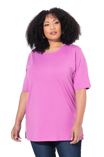 Ulla Popken Damen große Größen Übergrößen Plus Size T-Shirt, Rundhalsausschnitt, Relaxed, Halbarm kühles pink 62+ 486910807-62+ von Ulla Popken