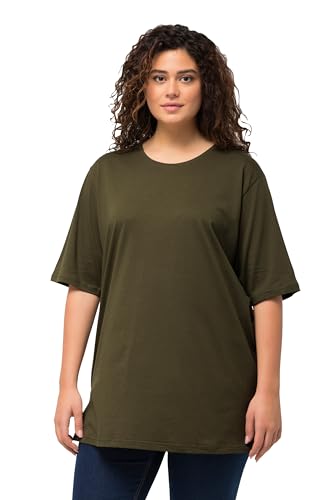 Ulla Popken Women's T, Rundhalsausschnitt, Relaxed, Halbarm Basic-Shirt, Rundhals, Waldgrün, 36-38 Plus von Ulla Popken