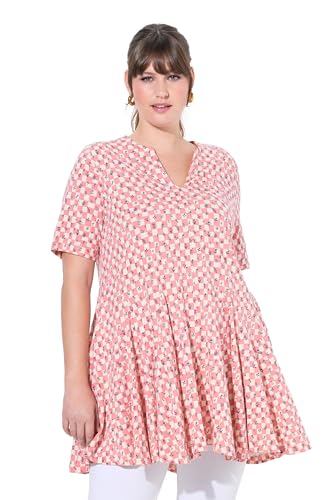 Ulla Popken Damen große Größen Übergrößen Plus Size T-Shirt, Tunika-Ausschnitt, Halbarm, Biobaumwolle Amaryllis 42+ 836989527-42+ von Ulla Popken