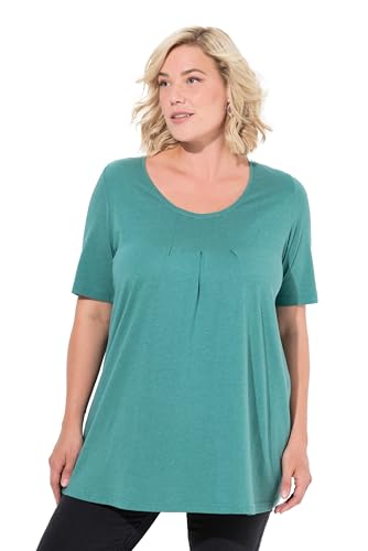 Ulla Popken Damen große Größen Übergrößen Plus Size T-Shirt, Zierfalten, A-Linie, Rundhals, Halbarm, Modal von Ulla Popken