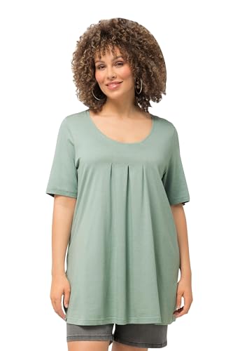 Ulla Popken Damen große Größen Übergrößen Plus Size T-Shirt, Zierfalten, A-Linie, Rundhals, Halbarm, Modal von Ulla Popken