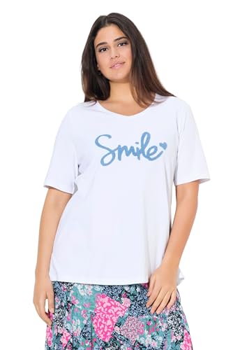 Ulla Popken Damen große Größen Übergrößen Plus Size T-Shirt mit flauschigem Schriftzug, Classic von Ulla Popken