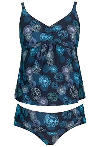 Ulla Popken Damen große Größen Übergrößen Plus Size Tankin, Jellyfish Print Marine 54 815380130-54 von Ulla Popken