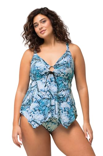 Ulla Popken Damen große Größen Übergrößen Plus Size Tankini, Flügel, Cut-Out, Softcups, Zipfelsaum, recycelt schneeweiß 44 826210200-44 von Ulla Popken