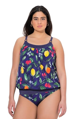 Ulla Popken Damen große Größen Übergrößen Plus Size Tankini, Früchte, Softcups, Träger verstellbar, recycelt Nachtblau 42 838019850-42 von Ulla Popken
