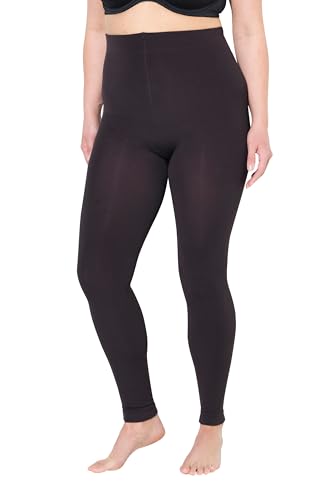 Ulla Popken Damen große Größen Übergrößen Plus Size Thermo-Strumpfleggings, weiches Futter, Elastikbund von Ulla Popken