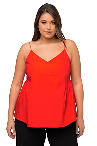 Ulla Popken Damen große Größen Übergrößen Plus Size Top, A-Linie, Spaghettiträger, V-Ausschnitt, ärmellos Paprika 42+ 816936526-42+ von Ulla Popken