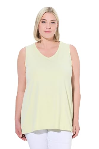 Ulla Popken Damen große Größen Übergrößen Plus Size Top, A-Linie, V-Ausschnitt, ärmellos Pistazie 58+ 807291407-58+ von Ulla Popken