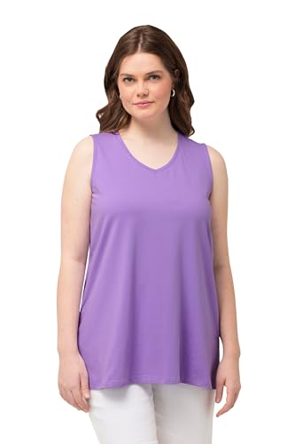 Ulla Popken Damen große Größen Übergrößen Plus Size Top, A-Linie, V-Ausschnitt, ärmellos Blauer Flieder 58+ 807291810-58+ von Ulla Popken