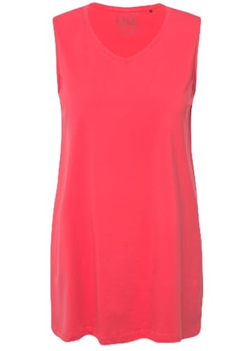 Ulla Popken Damen große Größen Übergrößen Plus Size Top, A-Linie, V-Ausschnitt, ärmellos dunkel Koralle 62+ 807291515-62+ von Ulla Popken