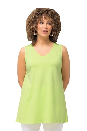 Ulla Popken Damen große Größen Übergrößen Plus Size Top, A-Linie, V-Ausschnitt, ärmellos limettengrün 46+ 807291403-46+ von Ulla Popken