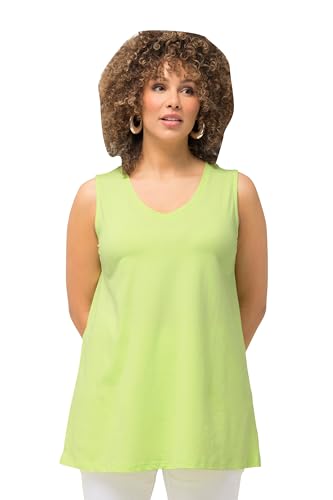 Ulla Popken Damen große Größen Übergrößen Plus Size Top, A-Linie, V-Ausschnitt, ärmellos limettengrün 58+ 807291403-58+ von Ulla Popken