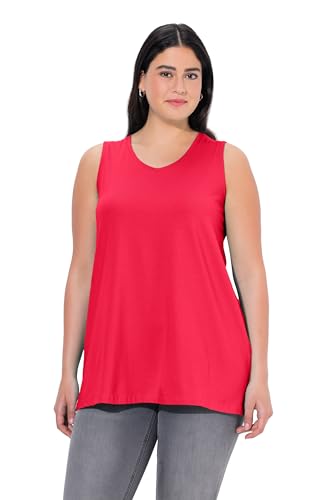 Ulla Popken Damen große Größen Übergrößen Plus Size Top, A-Linie, V-Ausschnitt, ärmellos rot 54+ 807291535-54+ von Ulla Popken