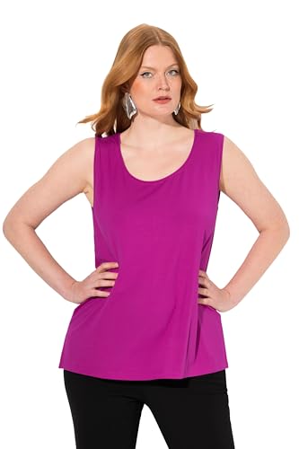 Ulla Popken Damen große Größen Übergrößen Plus Size Top, Classic Fit, Rundhals, Stretch, breite Träger, ärmellos Beere 42+ 666765822-42+ von Ulla Popken