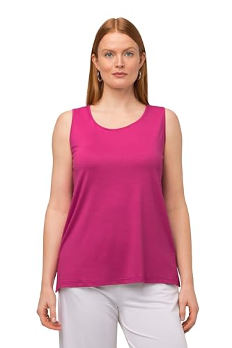 Ulla Popken Damen große Größen Übergrößen Plus Size Top, Classic Fit, Rundhals, Stretch, breite Träger, ärmellos Fuchsia pink 46+ 666765815-46+ von Ulla Popken