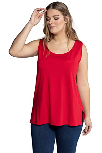 Ulla Popken Damen große Größen Übergrößen Plus Size Top, Classic Fit, Rundhals, Stretch, breite Träger, ärmellos Salsa 58+ 666765530-58+ von Ulla Popken