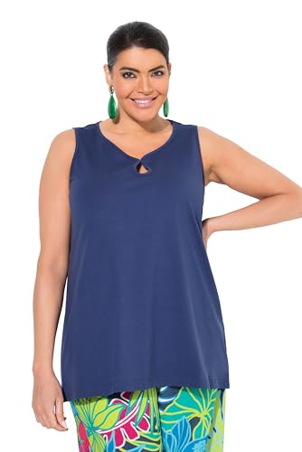 Ulla Popken Damen große Größen Übergrößen Plus Size Top, Cut-Out, A-Linie, Herzausschnitt, ärmellos Universum 58+ 839140730-58+ von Ulla Popken