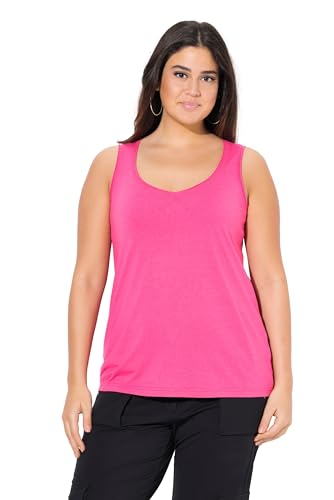 Ulla Popken Damen große Größen Übergrößen Plus Size Top, Modalmix, Herzausschnitt, ärmellos pink 58+ 837570512-58+ von Ulla Popken