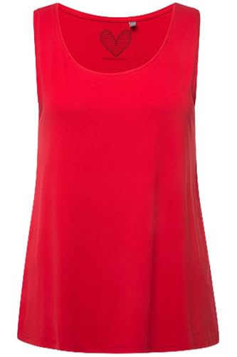 Ulla Popken Damen Top, Classic Fit, Rundhals, Stretch, breite Träger, ärmellos, rot, 42/44 von Ulla Popken