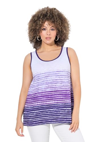 Ulla Popken Damen große Größen Übergrößen Plus Size Top, Streifen-Verlauf, A-Linie, Rundhals, ärmellos lila 50+ 828017824-50+ von Ulla Popken