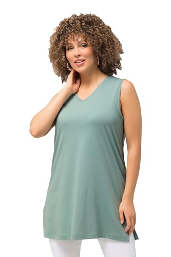Ulla Popken Damen große Größen Übergrößen Plus Size Top, V-Ausschnitt, Relaxed, ärmellos, Baumwolle Ulla Popken Damen große Größen Übergrößen Plus Size Top, V-Ausschnitt, Relaxed, ärmellos, Baumwolle von Ulla Popken