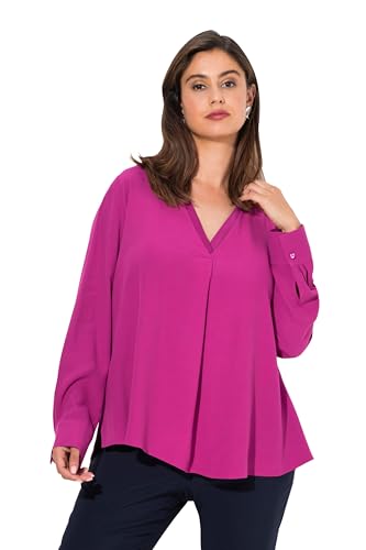 Ulla Popken Damen große Größen Übergrößen Plus Size Tunika, Glanz-Einsatz, A-Linie, V-Ausschnitt, Langarm von Ulla Popken