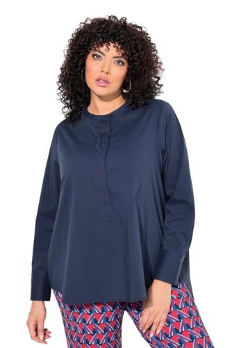 Ulla Popken Damen große Größen Übergrößen Plus Size Tunika, Zierriegel, A-Linie, Rundhals, Langarm von Ulla Popken