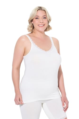 Ulla Popken Damen große Größen Übergrößen Plus Size Unterhemd, Spitze, Bambus, hautfreundlich von Ulla Popken
