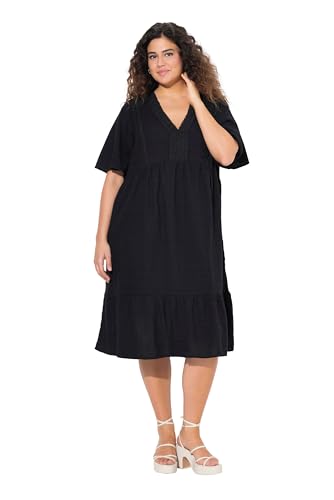 Ulla Popken Damen große Größen Übergrößen Plus Size Volant-Kleid mit V-Ausschnitt von Ulla Popken