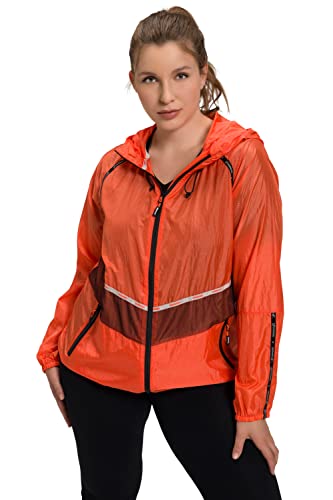 Ulla Popken Damen leichte Funktionsjacke, Tapes, wasserabweisend Jacken, knallorange, 42-44 von Ulla Popken