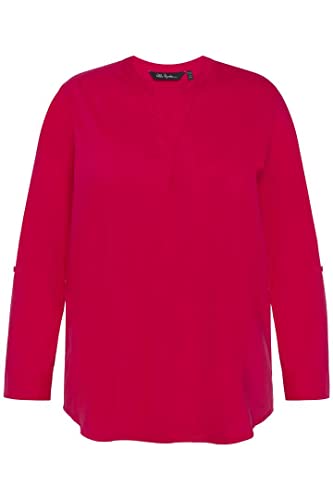 Ulla Popken Damen mit Falte Bluse, Magentapink, 42-44 EU von Ulla Popken